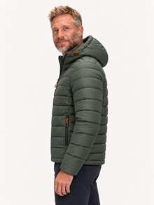 Men's Hooded Puffer Jacket – Quilted, Full Zip, Regular Fit