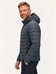 Men's Hooded Puffer Jacket – Quilted, Full Zip, Regular Fit