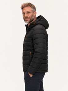 Men's Hooded Puffer Jacket – Quilted, Full Zip, Regular Fit